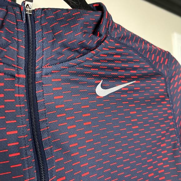 Nike Running Quarter Zip Top-Small-athletic pullover, women, blue red quick dry - Picture 2 of 4